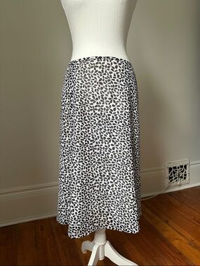 LE SUIT Vintage Neutral Floral‎ Preppy Office Retro Lined Midi Skirt Size 14P